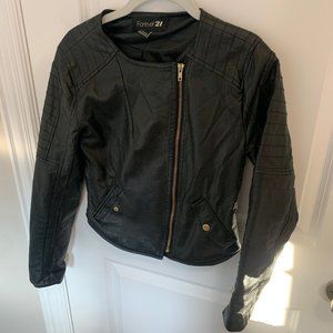 Forever 21 crop leather jacket